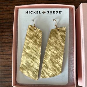 Nickel + Suede Gold Textured Earrings